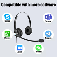 Headset Peredam Kebisingan Binaural Terlaris dengan Konektor USB dan Mikrofon untuk PC