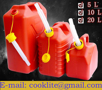 Bidon à essence en plastique rouge de 2,5 gallons (10 litres) en HDPE pour essence et diesel