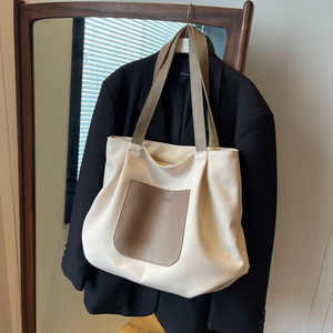 Bolsa de Lona Feminina 2025 Grande Capacidade com Fecho de Zíper Casual para Estudantes Bolsa de Ombro Diagonal Atacado - Product Image 4