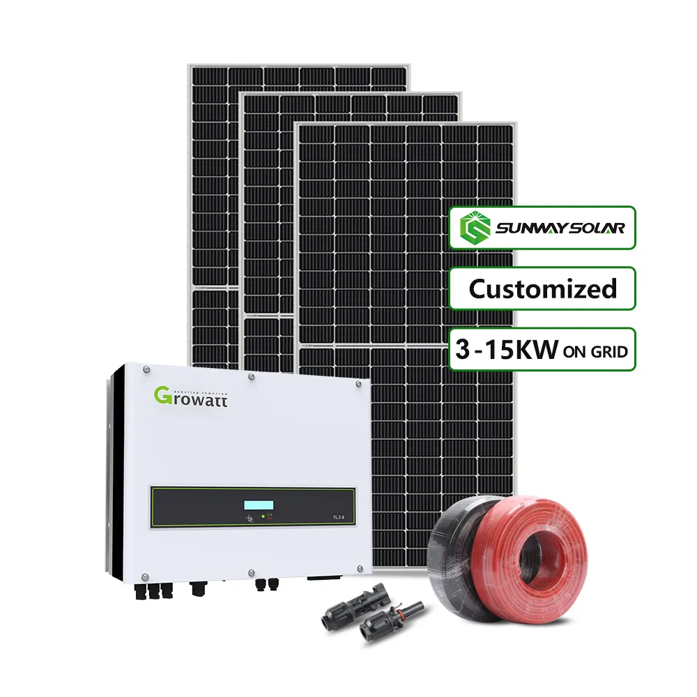 グリッド太陽電池電力システム8kwソーラーパネルシステム家庭用フラットルーフのフルセット5kw