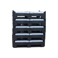 QS Heavy Duty Grande caisse en plastique pliable Boîte de palette en plastique mobile empilable