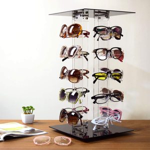 Soporte acrílico giratorio bloqueable para exhibir gafas de sol, soporte acrílico para almacenar y exhibir anteojos de sol y gafas, H061 - Product Image 4