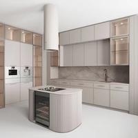 Ensemble d'armoires en acrylique au design moderne, meubles de cuisine et de garde-manger en bois sur mesure, fabriqués par Smart Supplies