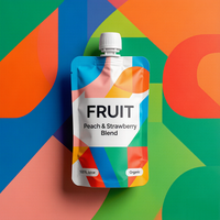 Pochettes à bec verseur personnalisées de 250 ml, qualité alimentaire, fond plat, avec buse rechargeable, anti-fuite, pour boissons citron-menthe, sacs stérilisables