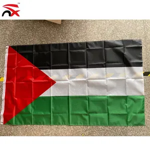 Nuoxin Menyediakan Sutra Ukuran Besar Luar Ruangan Bendera Nasional Palestina 3X5 Kaki dengan Jahitan Ganda dan Grommets Kuningan