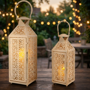 <b>Moroccan</b> Style Iron Lantern Antique Finish Handmade Lightweight Candle Holder Christmas Weddings Festivals Luxury Home <b>Decor</b> - Product Image 4