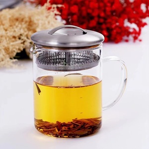 Tazza da Tè in Vetro Resistente al Calore con Coperchio in Acciaio Inox e Filtro, Design Minimalista, 600ml 400ml, per Casa e Ufficio - Product Image 5