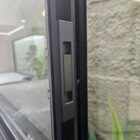 Fenêtre coulissante horizontale antivol en alliage d'aluminium avec verre Low-E à isolation thermique pour projets hôteliers, cuisines, salons et écoles