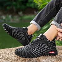 Sepatu Olahraga Rajut Jala Unisex Ukuran Besar Pria, Label Pribadi Khusus, Ringan, untuk Jalan Santai Sehari-hari