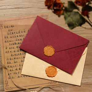 Enveloppes texturées en bois épaissi, style lin, avec sceau de cire, ensemble de papier pour invitations et lettres - Product Image 5