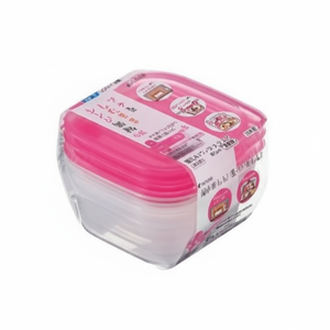 Inomata-Contenedor cuadrado de almacenamiento de alimentos, 90mL, paquete de 3 - Product Image 1