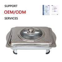 Chauffe-Plat Carré en Acier Inoxydable ORIX avec Couvercle en Verre, Capacité 5L, Mode Économie d'Énergie, pour Buffet Hôtelier et Restaurant