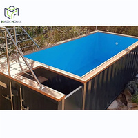 Piscine en conteneur Magic House pour jardin arrière, piscines en conteneurs maritimes 20ft 40ft avec revêtement en fibre de verre