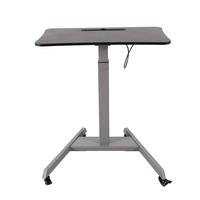 QB2 gris Mobile hauteur réglable bureau ergonomique pneumatique bureau ressort à gaz colonne unique assis Table debout avec roues