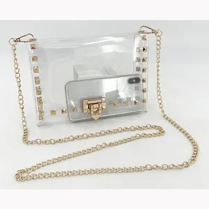 High-end customized wallet ladies small transparent messenger bag fashion clutch mini shoulder bag