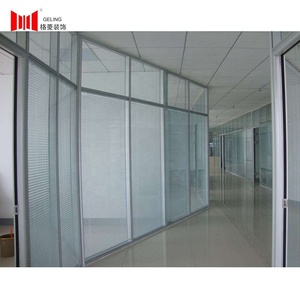 Marco de aluminio, vidrio templado doble, fijo, desmontable, almacén, partición, material de pared y hardware - Product Image 5