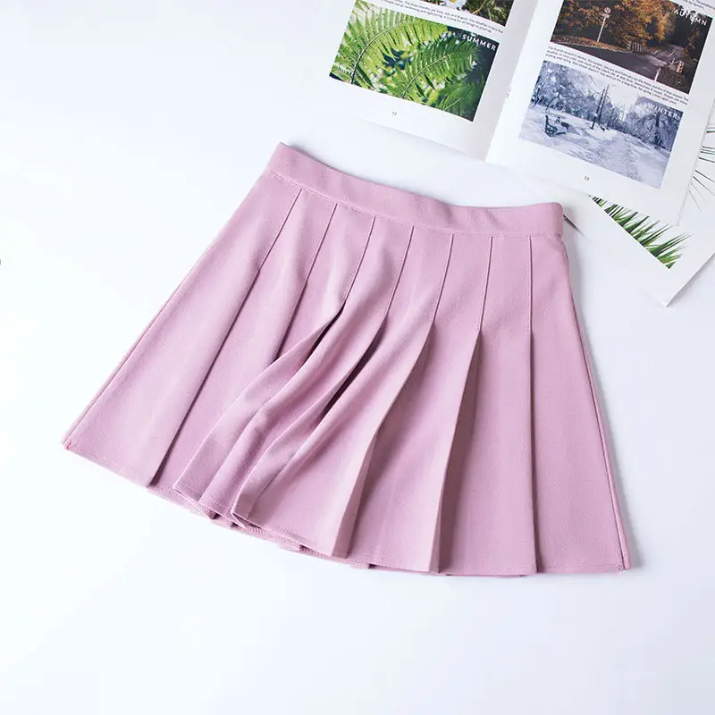 Fashion Hot 2023 High Waist Mini Pleated Skirts Women Sexy Summer Club Party Wear A-line Solid Color Tennis Skirt