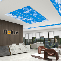 Plafonnier ultra mince 40w 2x2 600x600 de lucarnes artificielles décoratives d'intérieur de toit a mené la lumière à panneau plat de nuage bleu de ciel
