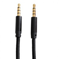 Câble audio auxiliaire tressé en nylon à 4 pôles de haute qualité de 3.5mm de longueur de 1m pour les appareils audio stéréo et les applications de haut-parleurs