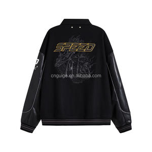 جاكيت جلدي غير رسمي للرجال مخصص بالجملة ، جاكيت أنيق مقاوم للرياح لركوب الدراجات للربيع والشتاء ، جواكت توريد OEM - Product Image 2