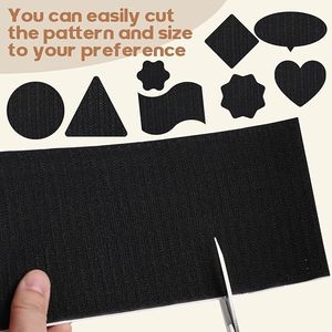 Cinta Adhesiva de Gancho y Bucle de Alta Resistencia Negra de 4 Pulgadas x 16.5 Pies, Evita que los Cojines del Sofá se Deslizan, Antideslizante para Alfombras y Tiras - Product Image 2