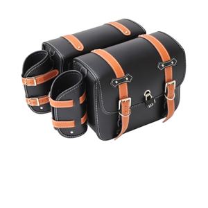 Sacoches latérales vintage pour <span class=keywords><strong>moto</strong></span> CL avec doublure de rangement murale en cuir, 45L, garantie 5 ans - Product Image 5