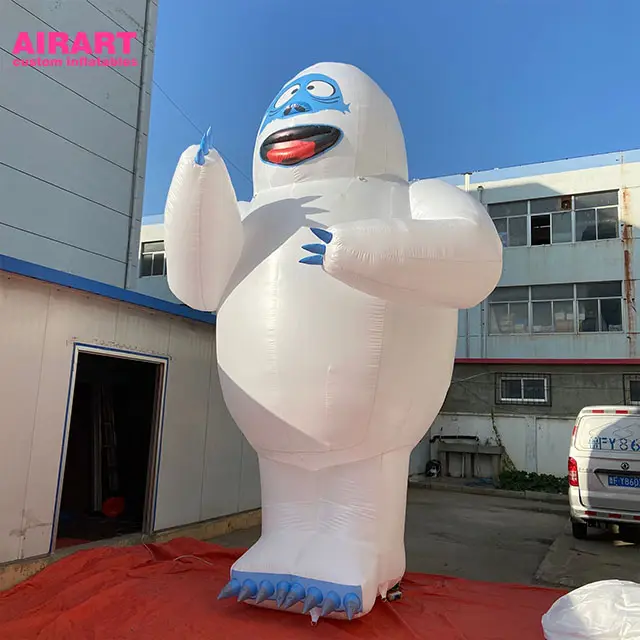 Winter Holiday White Mascot Decorations Inflatable Bumble The Abominable Inflatable Snowman Monster