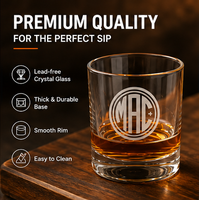Verres à whisky ronds sans plomb personnalisables par gravure laser et ensemble de pierres à whisky avec boîte en bois – Fabricant Shunstone