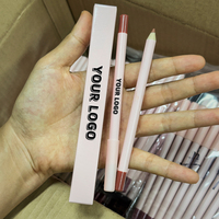 Crayon à lèvres mat en gros, marque privée, waterproof, en bois, nude, marron, longue tenue, rose crémeux