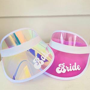 หมวกกันแดดมีแสงเลเซอร์สีสำหรับปาร์ตี้เจ้าสาวหมวกเพื่อนเจ้าสาวสำหรับงานแต่งงานชายหาดกลางแจ้งกันแสง UV - Product Image 1