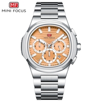 Jam tangan kuarsa bisnis kualitas terbaik MINI FOCUS 0610G jam tangan pria baja tahan karat tahan air