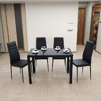 Meubles de salle à manger Runwood, table en verre élégante et simple, table de salle à manger élégante en verre trempé de luxe léger pour le salon
