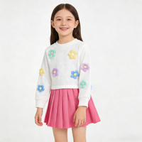 Ensemble jupe et sweat-shirt pour bébé fille, robe plissée trapèze, tenue 2 pièces pour petites filles, idéal pour les occasions décontractées et les fêtes