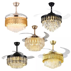 <span class=keywords><strong>Ventilateur</strong></span> de plafond moderne en cristal invisible avec lumière LED 72W, <span class=keywords><strong>ventilateur</strong></span> <span class=keywords><strong>lustre</strong></span> or noir pour chambre à coucher, salon, télécommande 110V 220V - Product Image 1