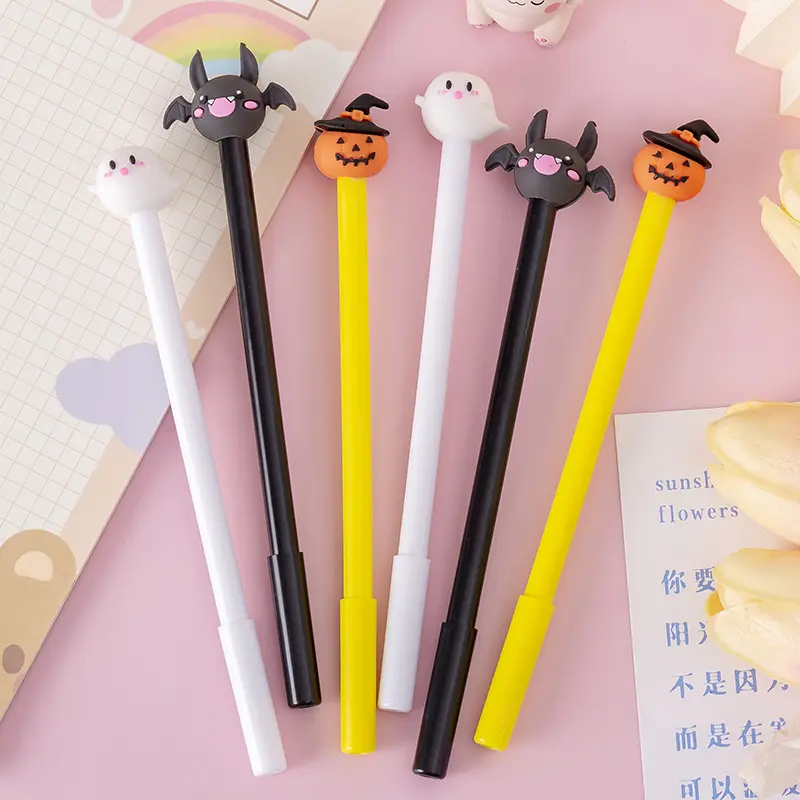 Halloween Pumpkin Lamp Ghost Bat Shape Neutral Pen Student Holiday Stationery Gift