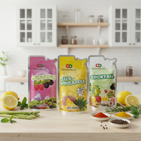 Sachets en plastique personnalisés pour boissons liquides avec paille, pour machine de remplissage de jus en aluminium, pochettes verticales à bec verseur