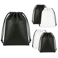 Sac cadeau personnalisé en PU noir imperméable et anti-poussière pour le rangement des écouteurs 10x18CM 20X22CM
