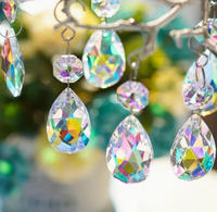 Guirnalda de Cristal con Diseño Art Deco, Prismas Colgantes para Decoración de Bodas, Lámpara de Araña Hecha a Mano con Estilo Lujoso