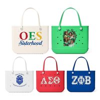 Sac fourre-tout portable haute capacité en EVA avec fermeture ouverte et chaînes, cadeau pour la fraternité grecque, imperméable, logo personnalisé, sac de plage