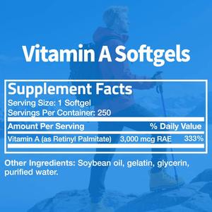 OEM/ODM fábrica personalizada vitamina a 10.000 IU cápsulas blandas para mujeres y hombres suplementos de vitaminas y minerales naturales vitamina A - Product Image 3