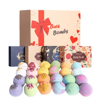 Personnalisé Naturel Biologique Personnalisé 12 Pièces Coffret Cadeau Bombes De Bain Moussant Ingrédients Naturels pour Femmes Vente en Gros