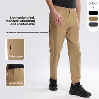 Pantalones de senderismo para hombre, de secado rápido, transpirables, antiarrugas, duraderos, de licra/nailon, de pierna recta, para exteriores, con cierre de cremallera y bolsillos
