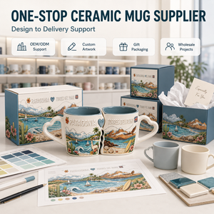 Juego de Tazas Dobles Personalizadas de Porcelana Fina con Diseño de Azulejo Portugués, Estilo Acuarela, para Aventura y Senderismo, a Prueba de Fugas - Product Image 4