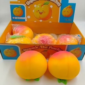 Juguete Antiestrés Creativo con Forma de Durazno, Herramienta para Aliviar el Estrés, Durazno Amarillo de Rebote Lento y Suave para Apretar - Product Image 3