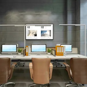 Destacável Modular Workstation Desk Mesa De Treinamento Móveis Recepção De Escritório Mesa De Reunião Luz Lâmpada De Assoalho Luminárias