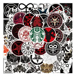 50 Miếng Dán Logo Biểu Tượng Satan Satan Ngầu Cho Ván Trượt Hành Lý Máy Tính Xách Tay Guitar Điện Thoại Hình Dán Graffiti Tự Làm Logo