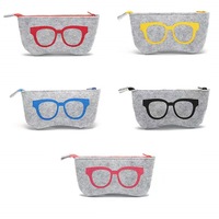 Étui à lunettes en feutre personnalisé, sac de rangement portable pour lunettes de soleil et de vue, pochette de protection en feutre pour le commerce transfrontalier