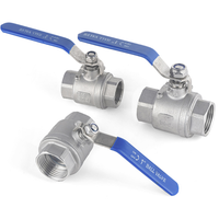 Válvula de Bola de Acero Inoxidable SS304 SS316 de Fábrica Tipo L y T NPT 3/8" 1" Pulgada WOG de Paso Completo Roscada