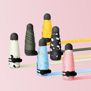 Mini paraguas de bolsillo con estilo ligero de marca personalizada de fábrica <span class=keywords><strong>6K</strong></span> 5 pliegues Manual Daisy Logo regalo de negocios para viajes de Damas - Product Image 3