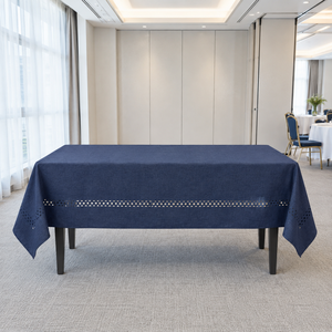 Tablecloths for Events Polyester Linen Look Laser Cut Rectangle <b>Table</b> <b>Cover</b> for Banquet Hall Event Rental Supply - Product Image 1